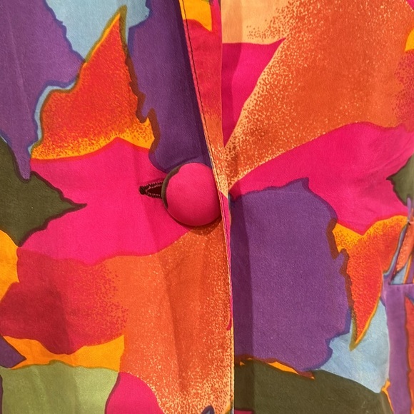 Colourful vintage CAROLHORN 100% silk jacket - Picture 4 of 9